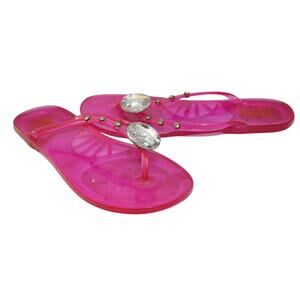 Michael Kors Jelly Embellished Thong Sandal Slide Pink Kids 5 Pre-Owned